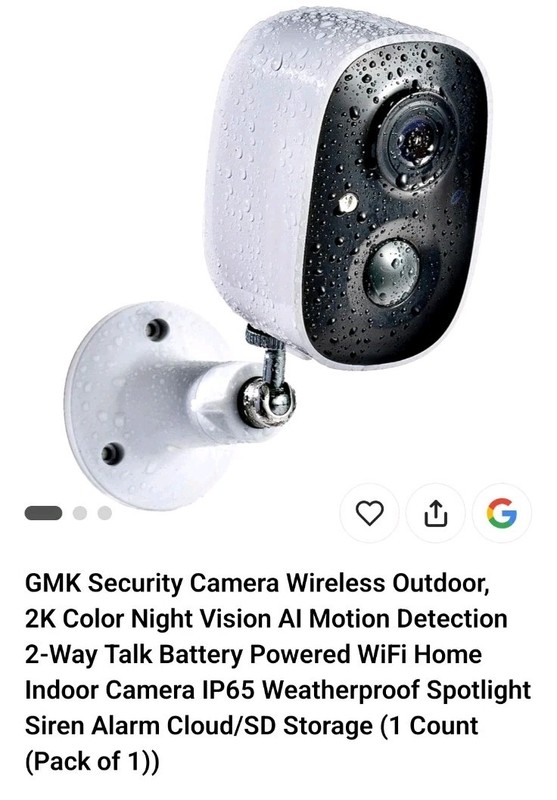 Security Camera Wireless Outdoor, 2K Color Night Vision AI Motion Detection 2…