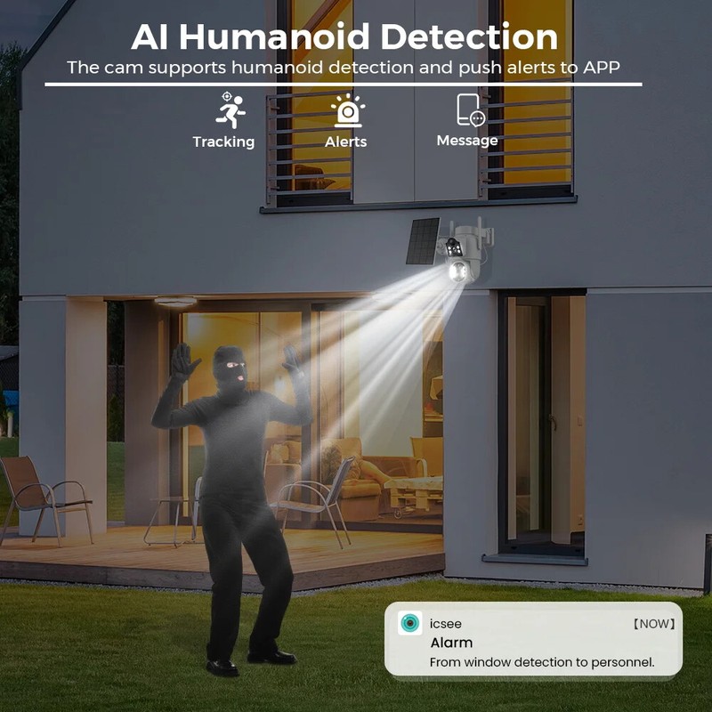 8MP WiFi Solar Camera Outdoor PIR Human Detection Wireless Surveillance Camera gallery