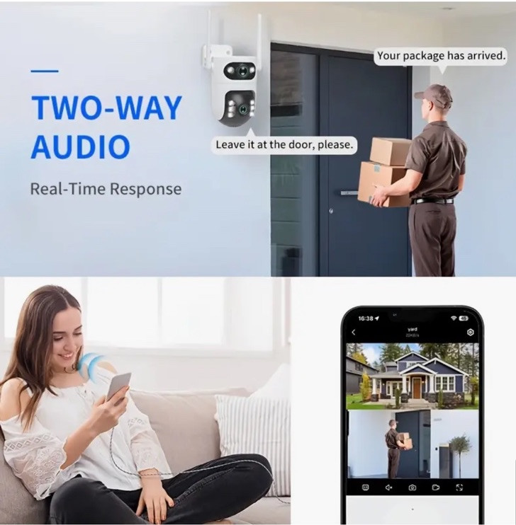 3MP Wireless WIFI Security Camera Outdoor Indoor Home Cam Real-Time Dual Lens gallery