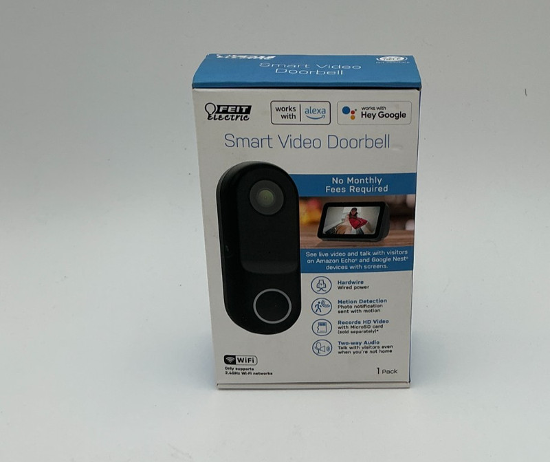Feit Electric Doorbell Camera Wired Video Doorbell 2.4 GHz WiFi No Hub