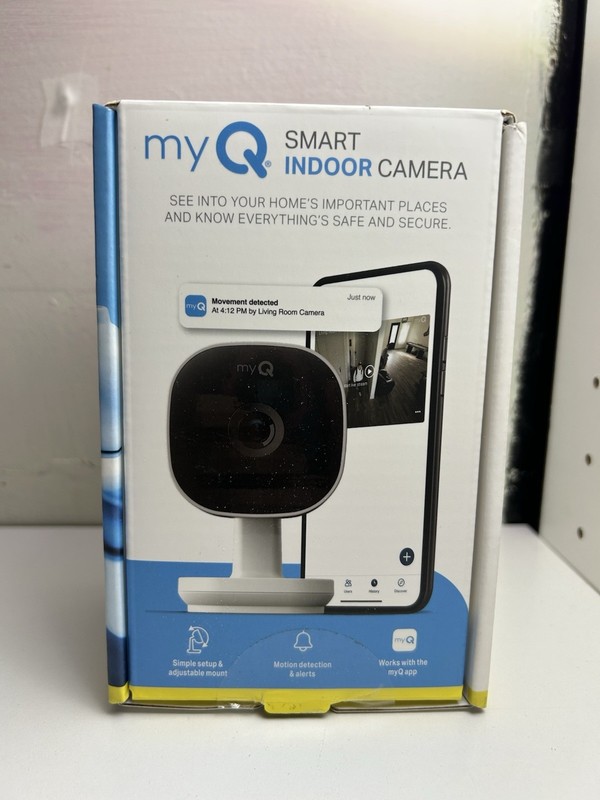myQ Smart Indoor Camera IP/Network Wi-Fi Motion Detection myQ App White/Black