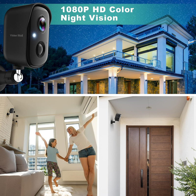 Wireless Outdoor Security Cameras, AI Motion Detection, Color Night Vision gallery