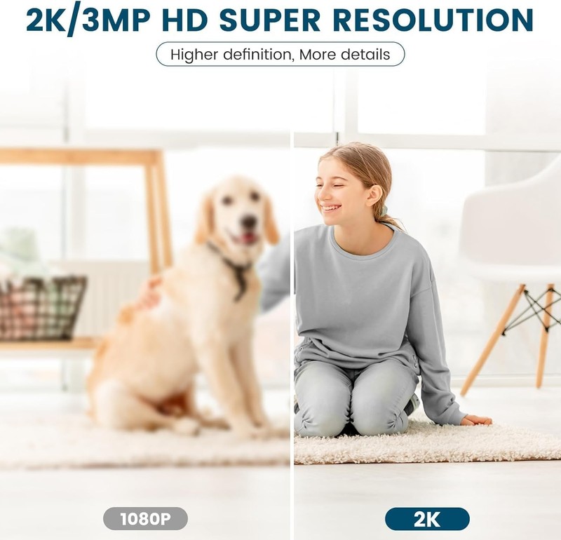 2K Ultra HD Indoor Cameras (2-Pack) - Perfect for Baby, Pet & Home Monitoring gallery