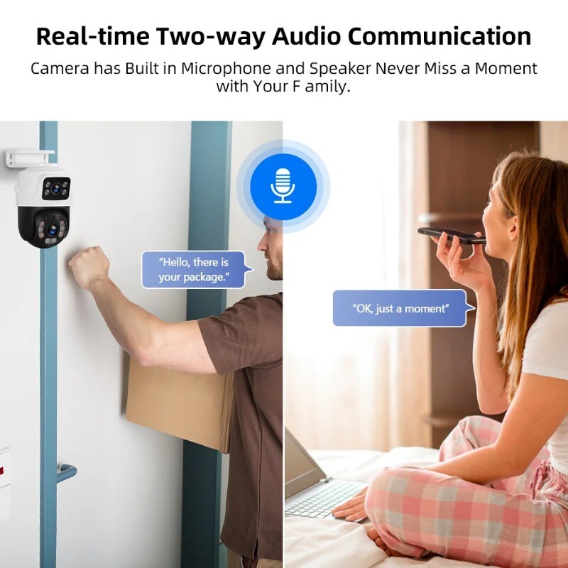 Waterproof 6MP HD POE Surveillance Camera 2 Lens PTZ WIFI Security NVR CCTV Kit gallery
