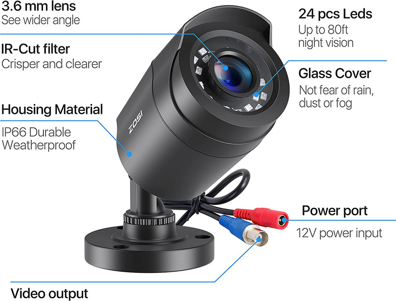4-Pack Outdoor/Indoor 1080p Weatherproof Surveillance Home Security Cameras gallery