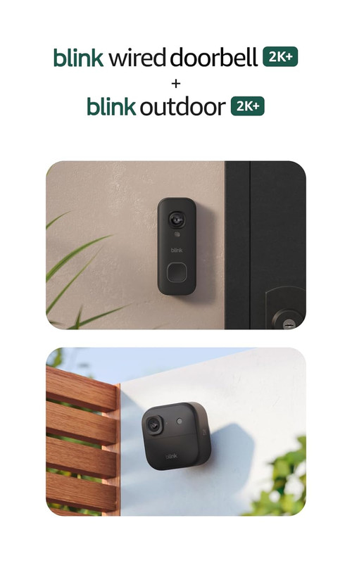 Blink Wired Doorbell 2K+ (all-new) and Outdoor 2K+ (newest model) — 2K video, en