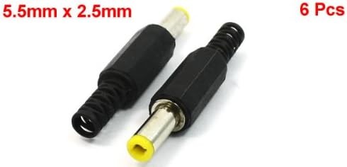 uxcell 5.5x2.5mm DC Male Connector Jack Solder Adapter DIY Barrel Black gallery
