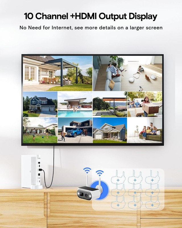 4MP Solar Wireless Security Camera System Outdoor 10CH NVR CCTV 5G/2.4G WiFi Pro gallery