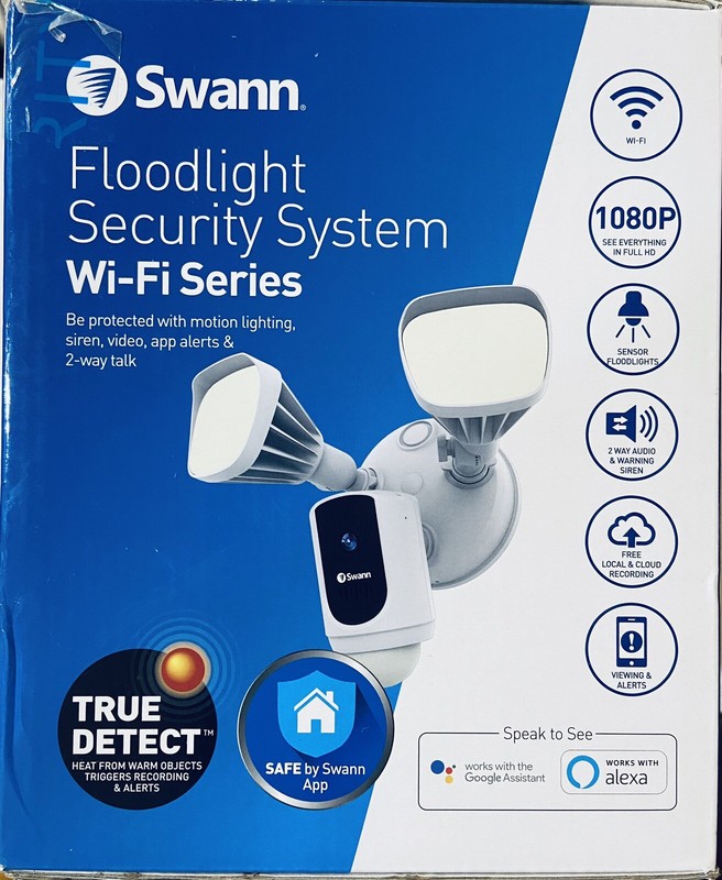 Swann SWWHD-FLOCAMW 1080p Outdoor Wi-Fi Floodlight Security Camera BRAND NEW gallery