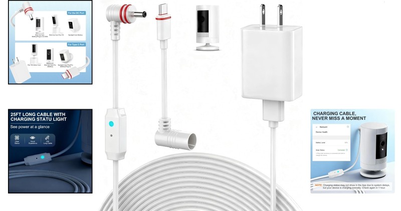 Indoor/Outdoor Power Adapter for Ring Stick up Cam Battery/Plug-In, Ring Spotlig gallery
