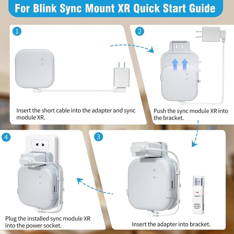 256GB Micro SD Card & Outlet Wall Mount for Blink Sync Module XR | Local Vide... gallery
