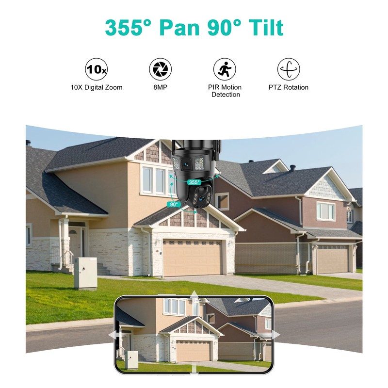 Solar Battery Powered Wireless WiFi Outdoor Pan/Tilt Home Security Camera System gallery