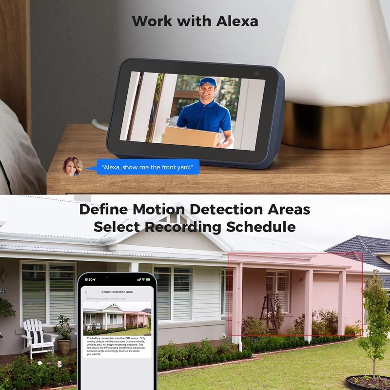 4MP Solar Wireless Security Camera with AI Human Detection 2-Way Audio IP66 gallery