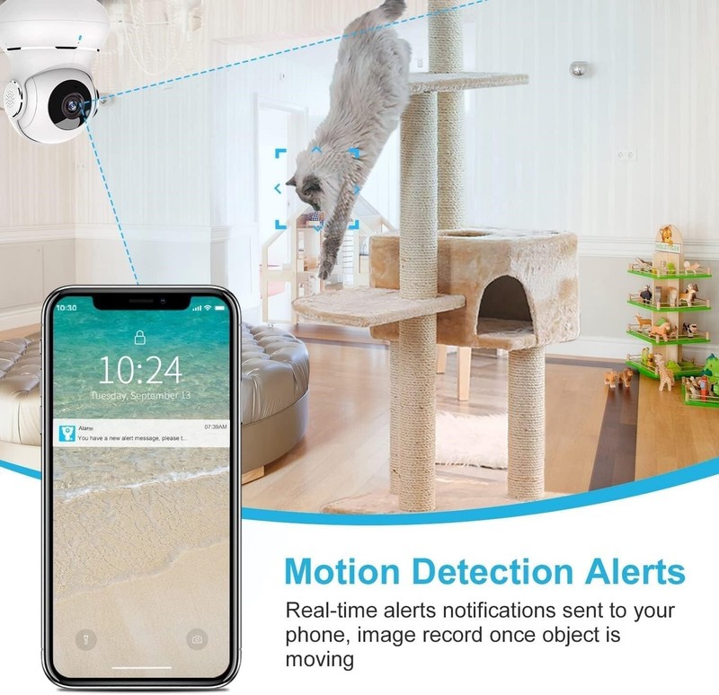 Camara De Seguridad Wifi Inalambrica 2K Para Casa Interior Con Audio y Microfono gallery