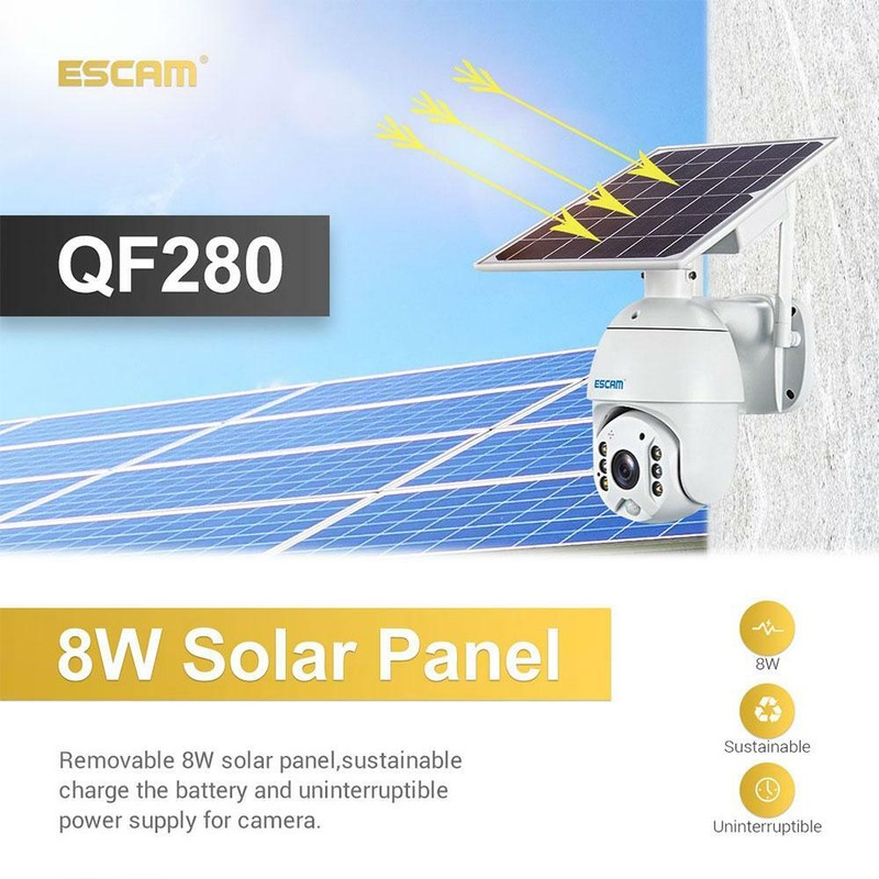 1080P WIFI PIR Alarm PTZ Camera With Solar Panel Two Way Audio Intercom gallery