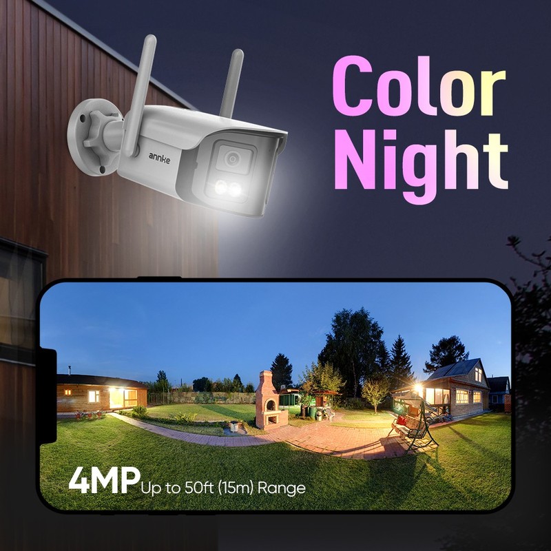ANNKE 4MP Wireless Security Camera System WIFI Color Night 2-Way Audio 170° View gallery