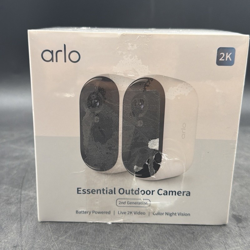 *SEALED*ARLO ESSENTIAL SECURITY CAMERA2K OUTDOOR-INDOOR 2ND GEN WIRELESS 2CAMERA