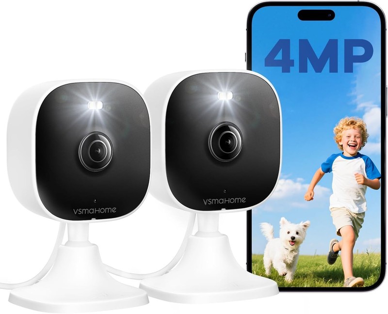 Weatherproof 4MP Camera System - Two Cameras with 2-Way Audio for Home Safety gallery