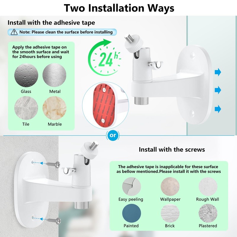 2Pack Adhesive Wall Mount Bracket Compatible with Kasa Indoor Pan/Tilt Smart ... gallery