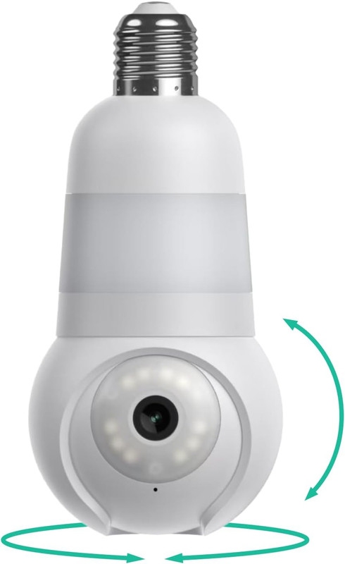 Luna Light Bulb Security Cameras Wireless Outdoor Indoor, 360° Pan Tilt, Color N