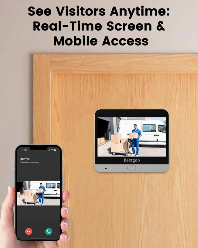 2K Video Peephole Doorbell Camera with 32GB Memory Card, Door Viewer with 4.3" C gallery