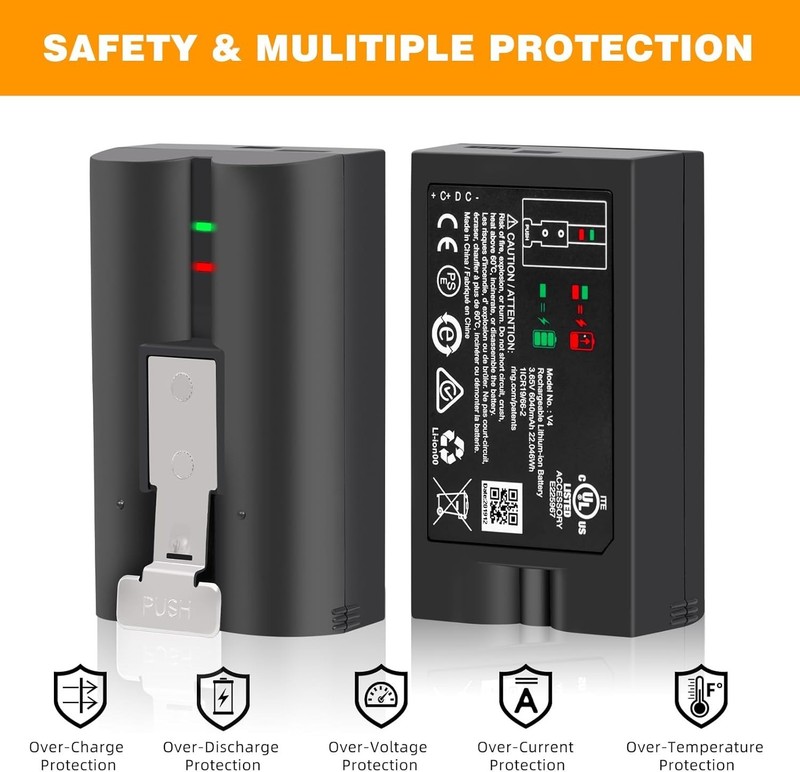 2 Pack Battery V4 For Ring Battery Doorbell Plus/Pro, Video Doorbell 2/3/4 NEW gallery