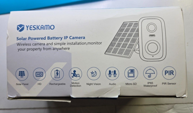 Yeskamo Solar Powered Battery IP Wireless Camera Security