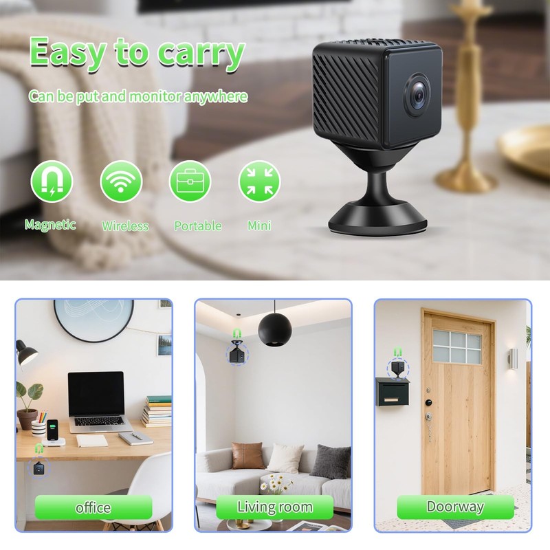 Mini Wireless Camera Home Security cámaras Indoor/Outdoor Cam 1080P HD Small ... gallery