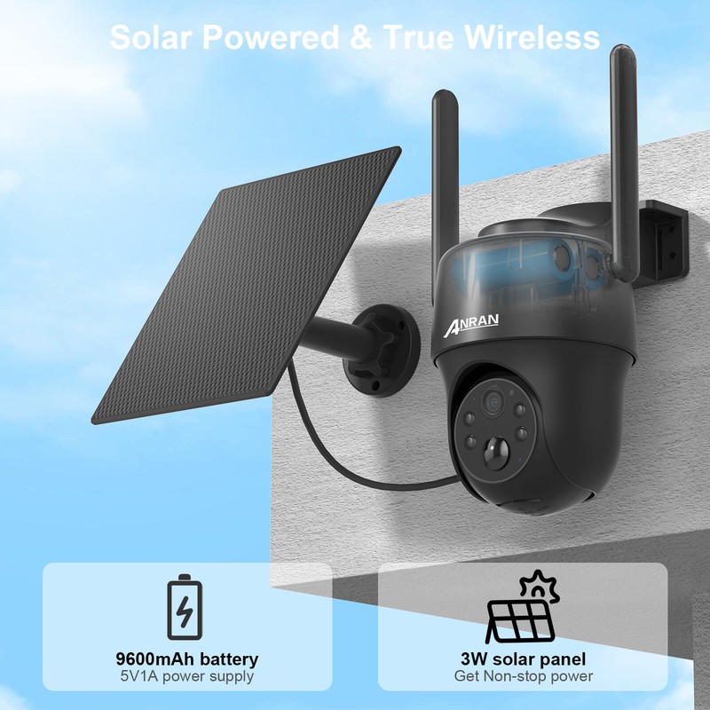 ANRAN 4G LTE Cellular Solar Security Camera 3MP Battery Wireless Outdoor Farm gallery