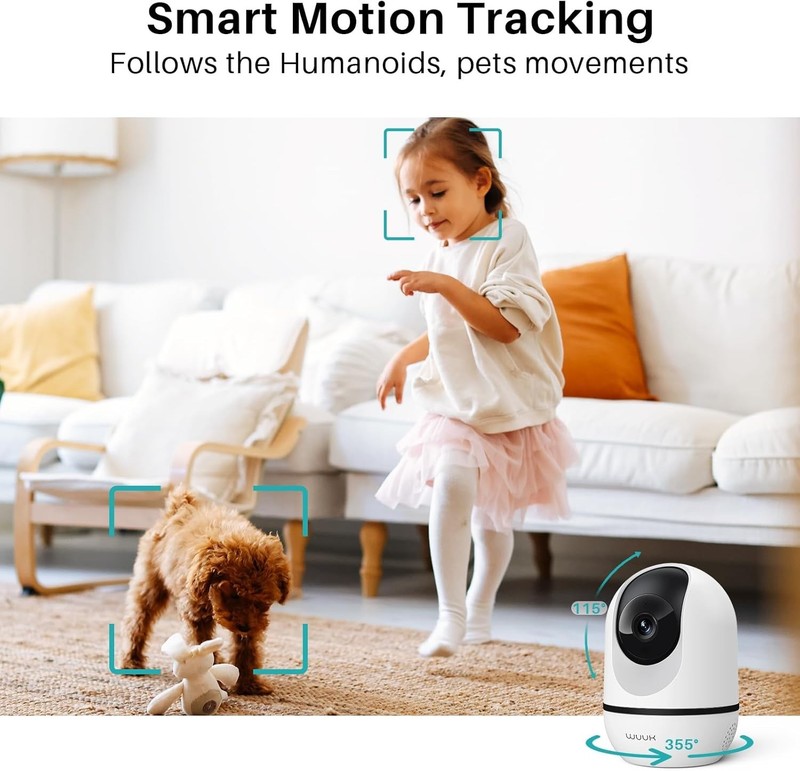 WUUK 4MP Indoor Security Camera,Pan Tilt Cam for Baby Monitor,Wi-Fi HomeSecurity gallery