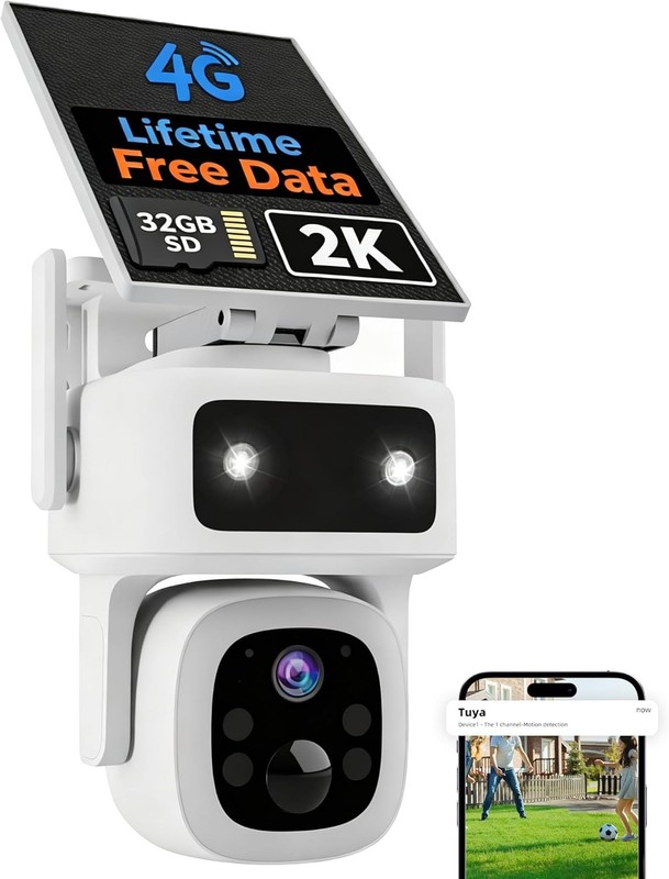 4G LTE Solar Security Camera Wireless No Monthly Fee