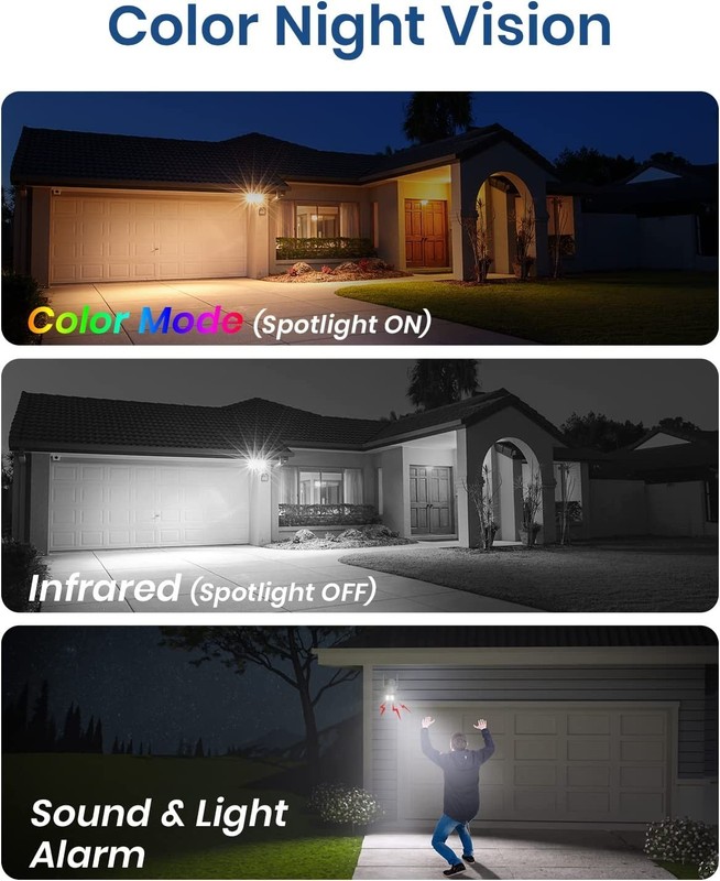 AOSU Security Camera Outdoor Home Surveillance Camera 24h Motion Tracking gallery