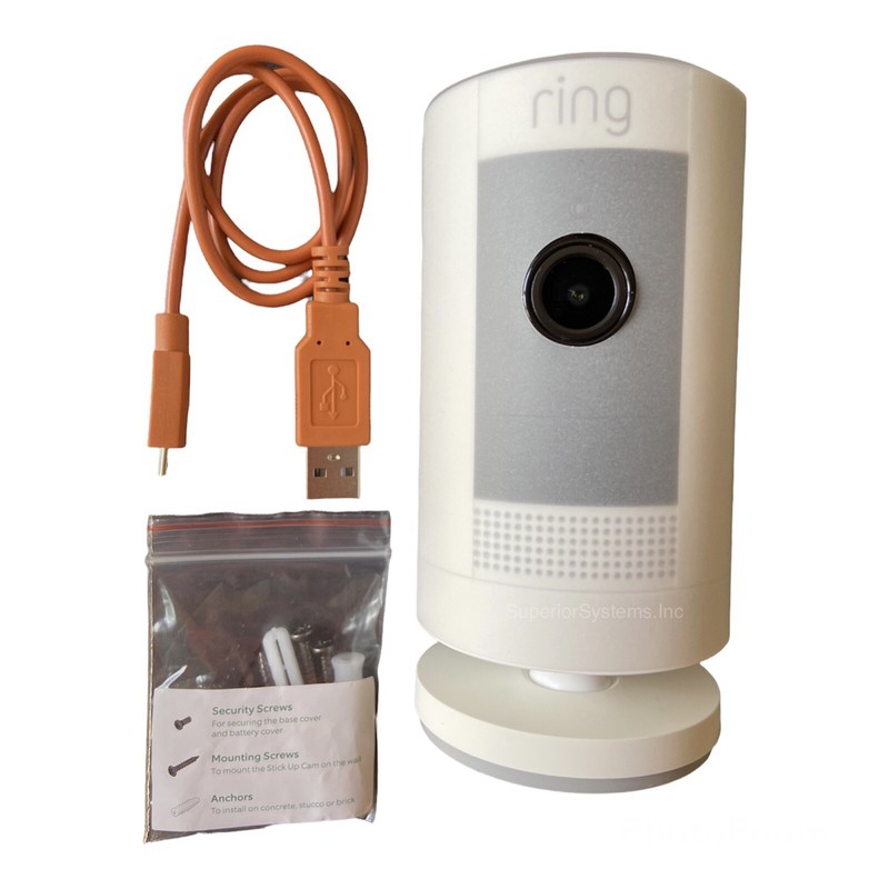 Ring Alarm Stick Up Cam Battery 3rd Gen Wireless 1080p HD Security Camera White