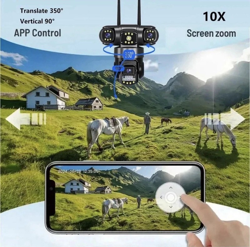 ANDOWL G3000 WI-FI PTZ IP 8K 12MP TRIPLE AUDIO DISPLAY SECURITY CAMERA gallery