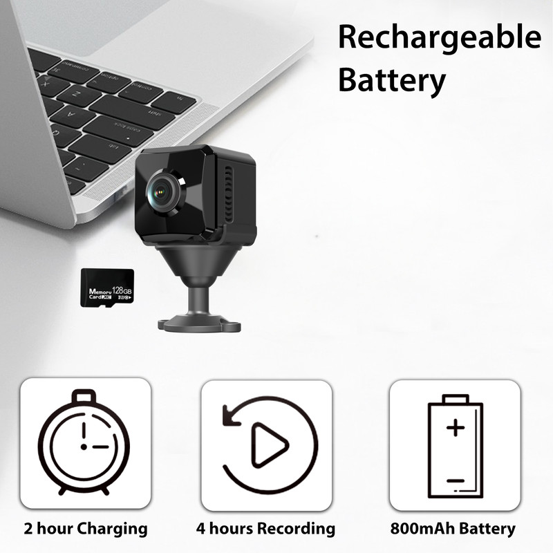 4K Mini Wifi/No Wifi Security Camera Wireless Surveillance Built-in Battery Cam gallery