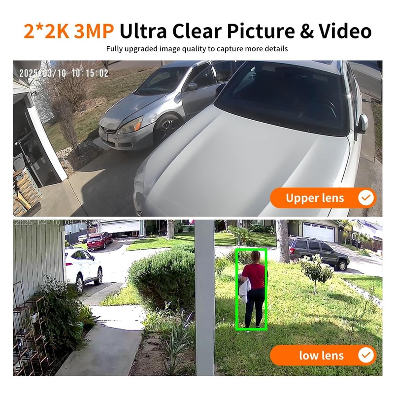 Cameras Outdoor WiFi,5G/2.4G Cameras for Home Solar Power with Dual Lens,Moti... gallery