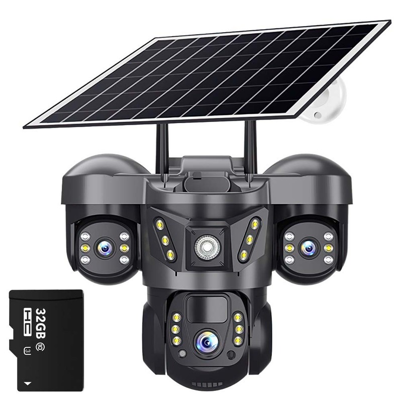 Solar Security WiFi Cameras Outdoor PTZ Night Vision 2-Way Talk Surveillance LOT