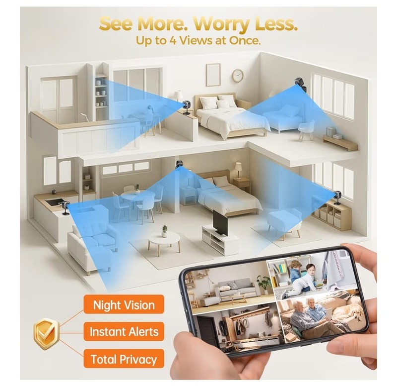 ZEEPORTE 2K Indoor Cameras for Home Security - Baby Monitor and Dog Pet... gallery