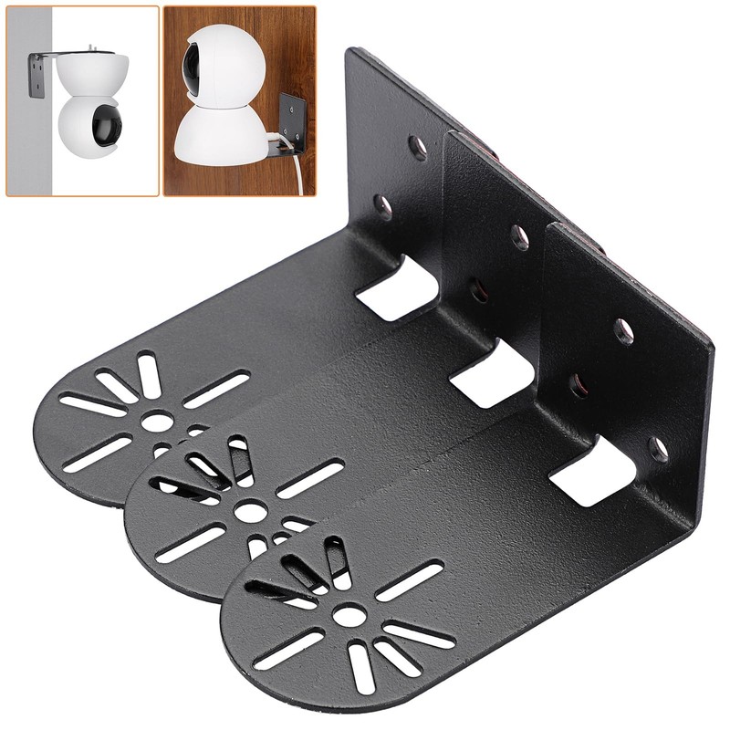3 Pack Wall Mount Camera Shelf Metal Floating Shelf w Adhesive Black