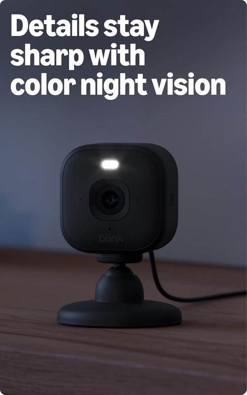 Blink Mini 2K+ (newest model) – Plug-in Home & Pet Indoor Security Camera with 2 gallery