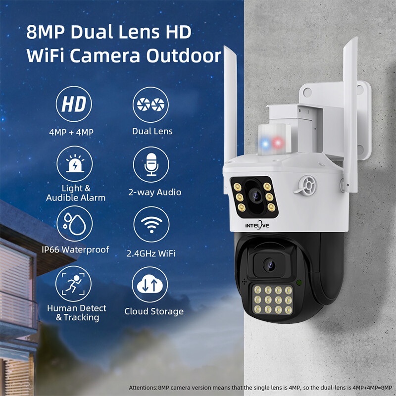 8MP 4K Wifi Security Camera Dual Lens 1-8X Zoom Outdoor Cam PTZ IP Night Vision gallery
