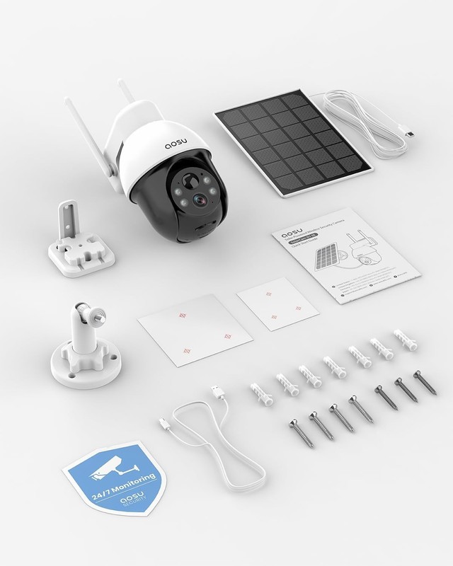 3K/5MP Solar Security Cameras System Wireless Outdoor, Battery Powered WiFi 2Pac gallery