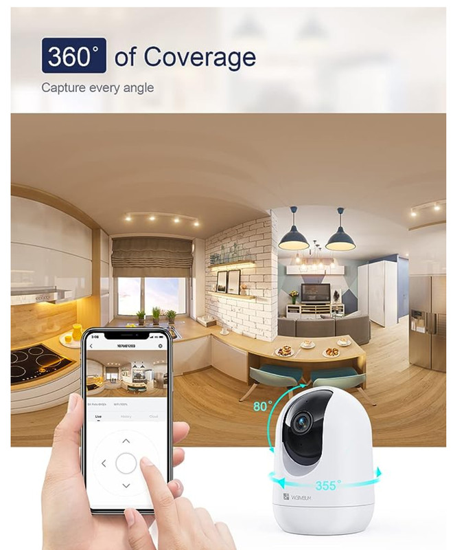 Smart PTZ Indoor Camera Baby Elderly Pet Home Security Nanny Cam gallery