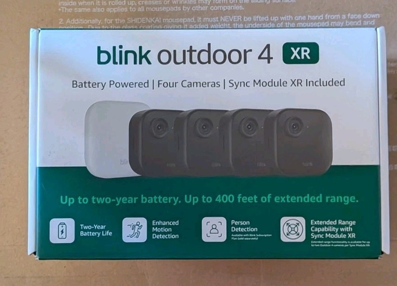 Blink Outdoor 4 XR Wireless Outdoor Security Camera Kit, Black
