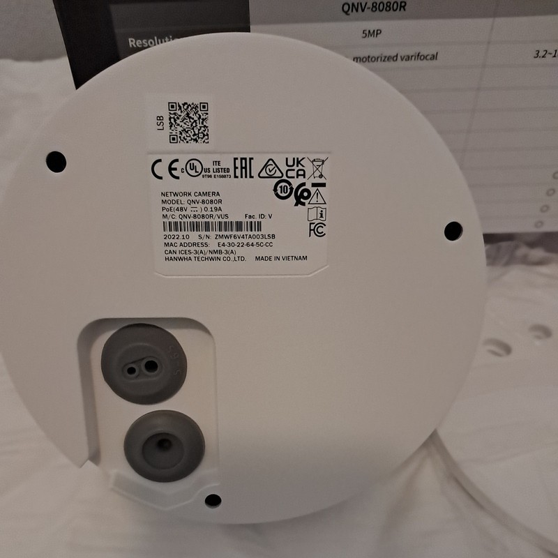 Wisenet QND-8080R 5M H.265 IR Dome Camera gallery