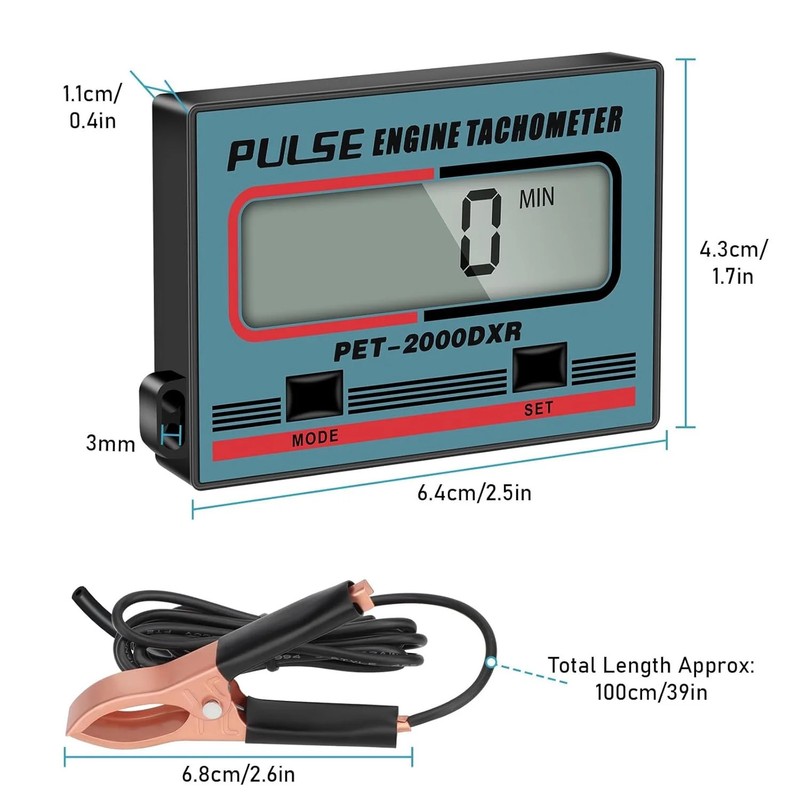 Digital Small Engine Tachometer: Handheld RPM Gauge Hour Meter for 2 Stroke 4 St gallery