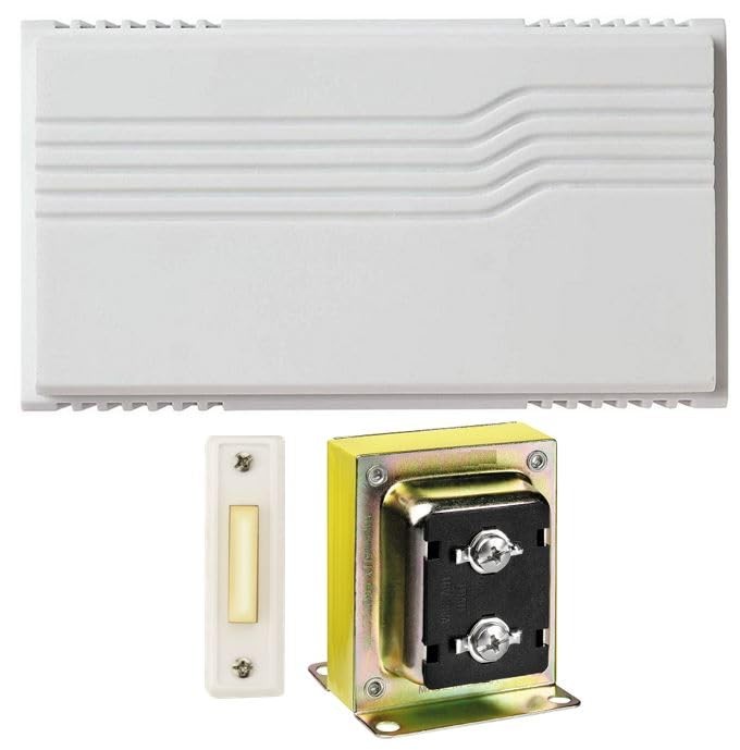 Newhouse Hardware Two Note Wired Door Bell Chime Kit w/Transformer & White