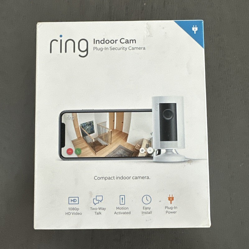 Ring Indoor Cam Compact Plug-In HD Security Camera with two-way talk -White RARE