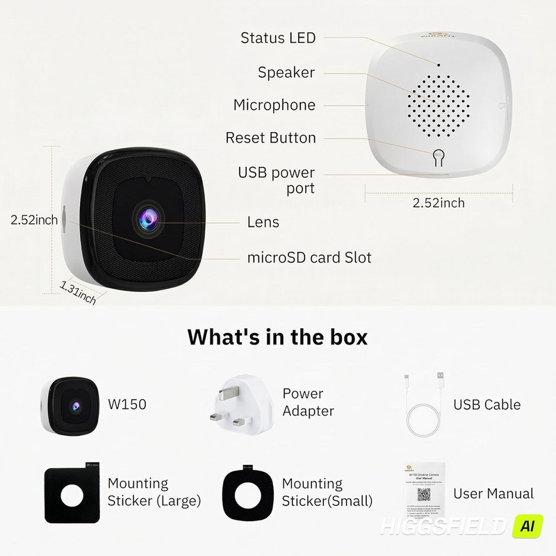 3MP 2K Window Camera,2.4Ghz & 5Ghz Wifi Indoor Cameras for Home Security with Ch gallery