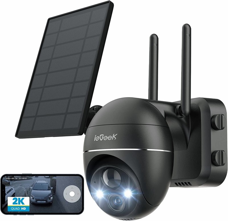 ieGeek Outdoor Wireless Solar Security Camera 360° PTZ WiFi Battery CCTV System